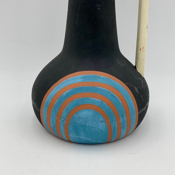 Ziczamla Matte Terracotta Vase Handcrafted Chalkboard Finish MCM Style Rusty - Picture 2 of 11